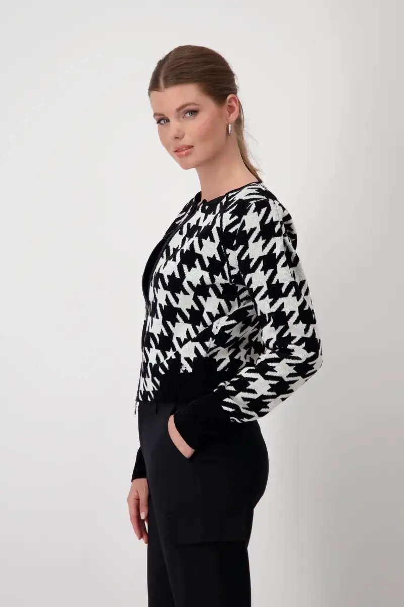 Monari Strickjacke mit Hahnentrittmuster Hotsell
