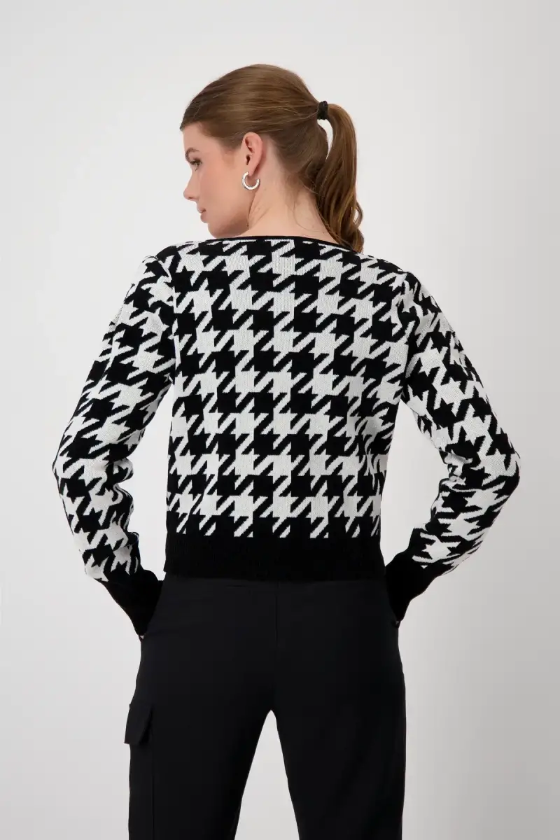 Monari Strickjacke mit Hahnentrittmuster Hotsell