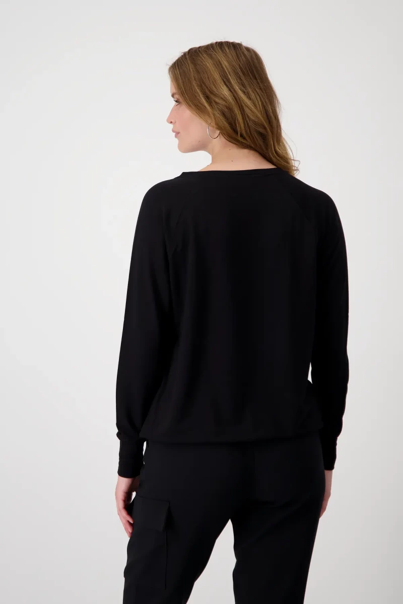 Monari Raglan Shirt mit Glitzerschrift Kostenloser Versand
