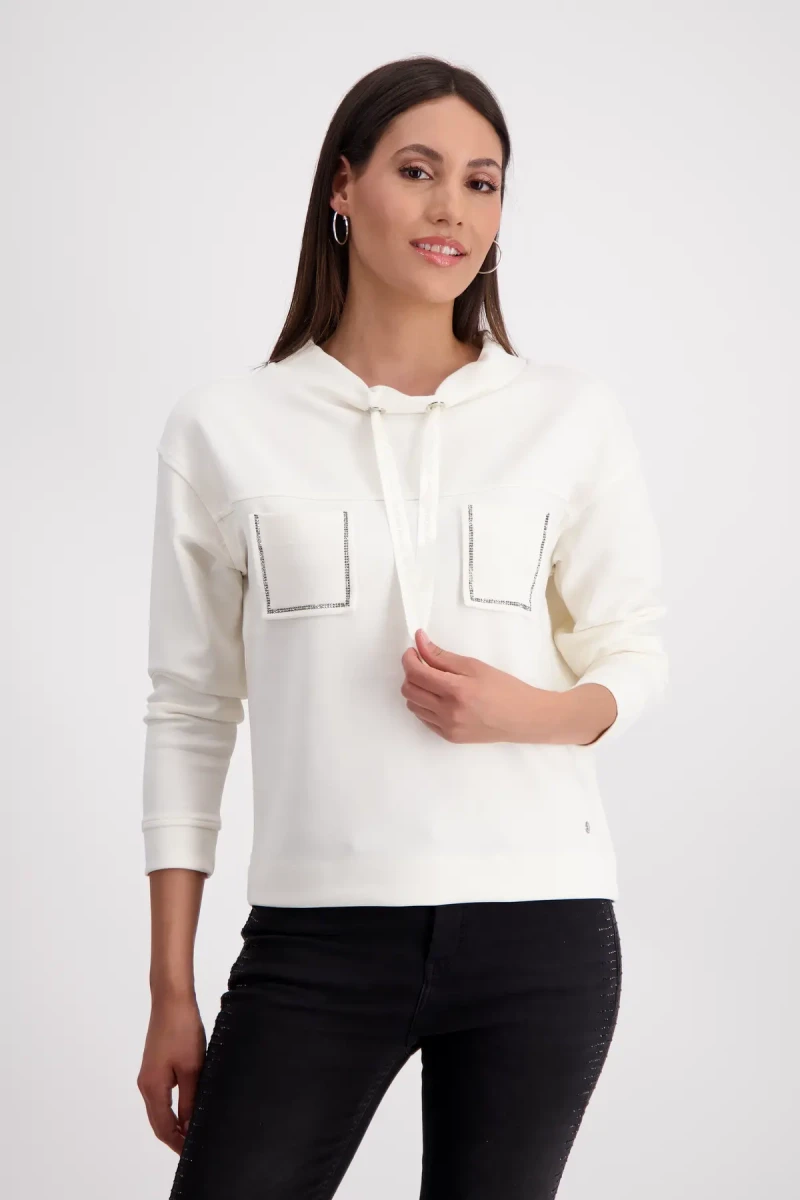 Monari Sweatshirt mit geschmückten Taschen Fabrikpreis