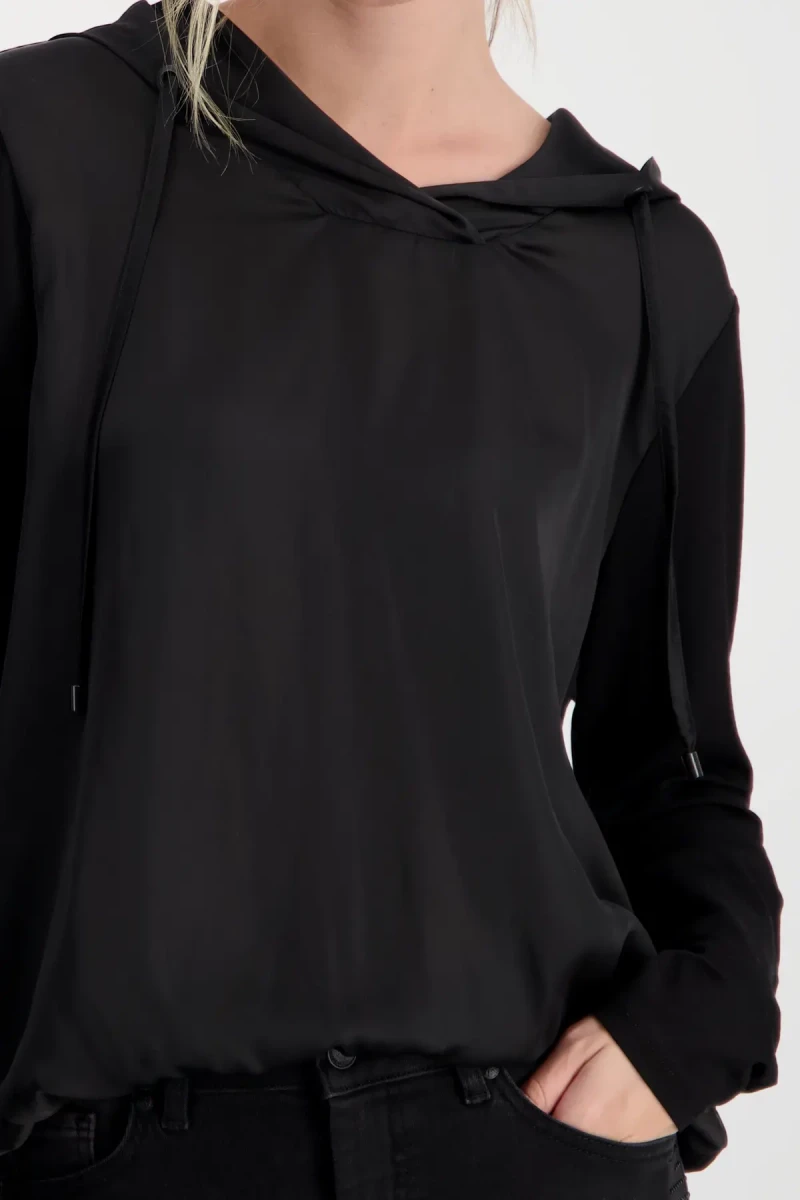 Monari Satin Blusenshirt mit Kapuze Flash Sale