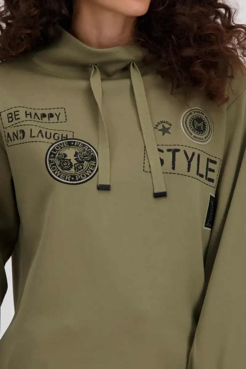 Monari Sweatshirt mit Patches und Strass Saisonschlussverkauf