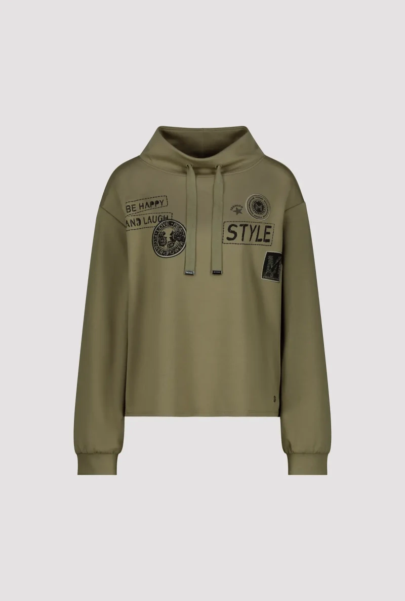 Monari Sweatshirt mit Patches und Strass Saisonschlussverkauf