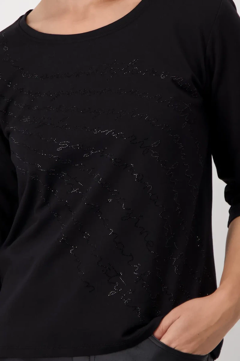 Monari Shirt mit Strass Schrift Valentinstagsangebot
