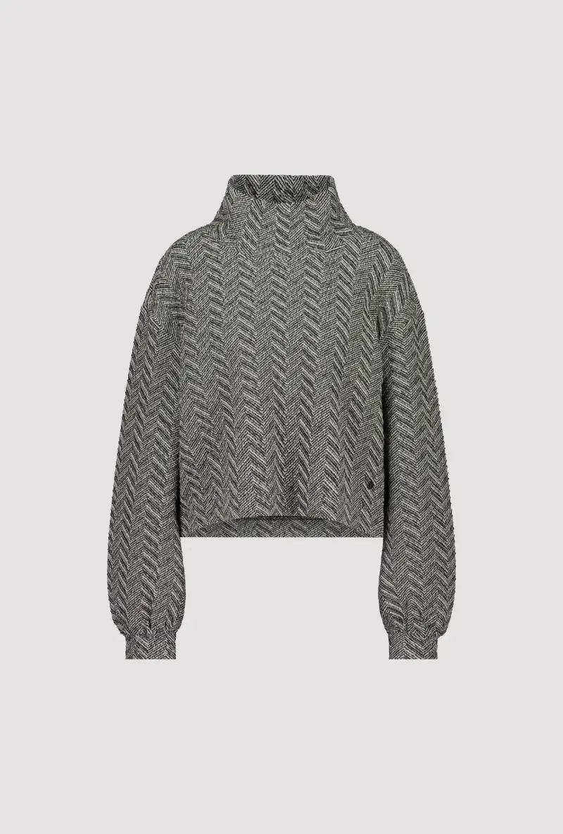 Monari Sweatshirt mit Fischgrat-Muster Zeitlich begrenztes Angebot