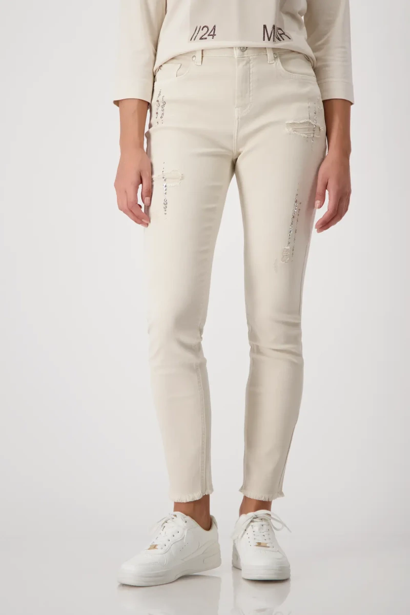 Monari Destroyed Jeans mit Strass Nur noch ein Tag übrig