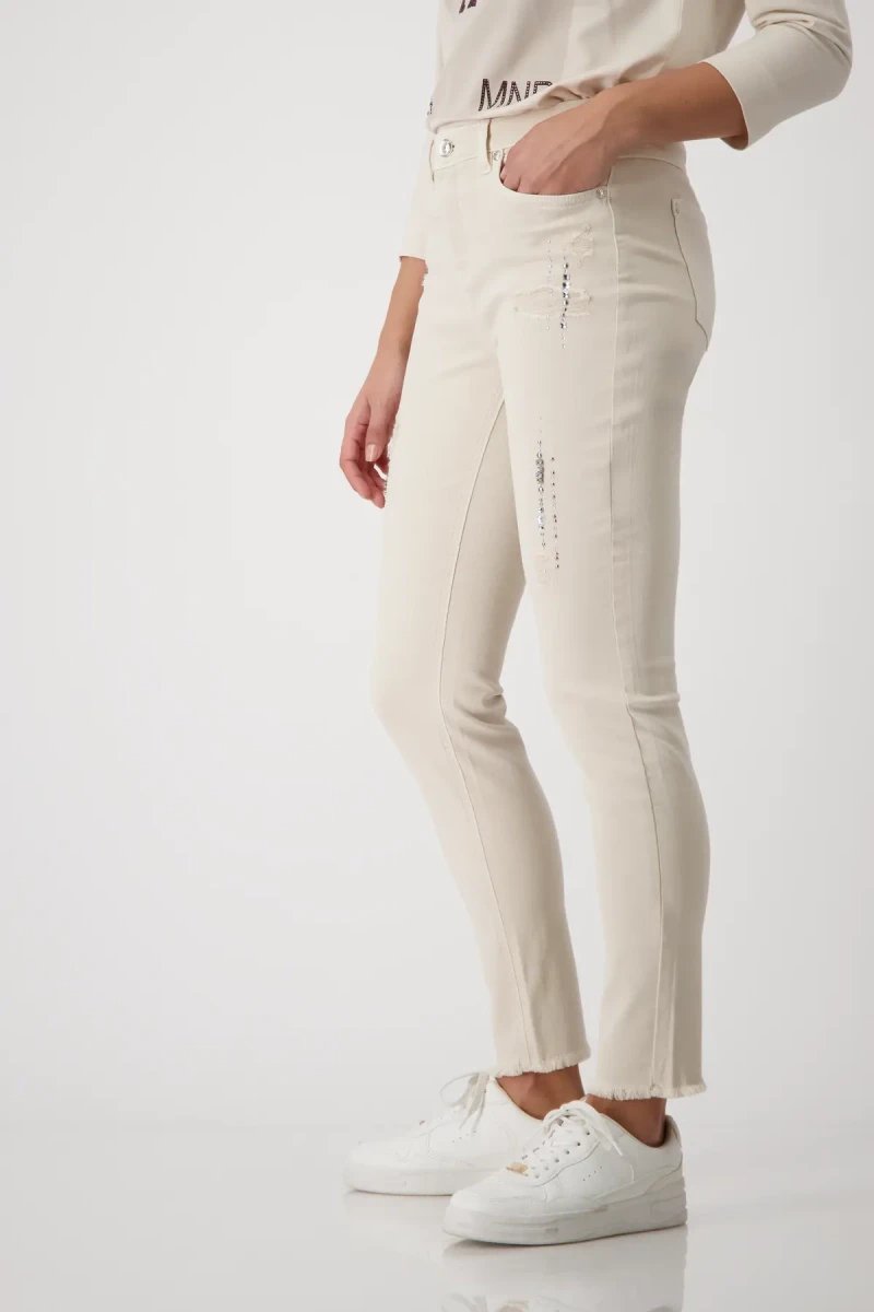 Monari Destroyed Jeans mit Strass Nur noch ein Tag übrig