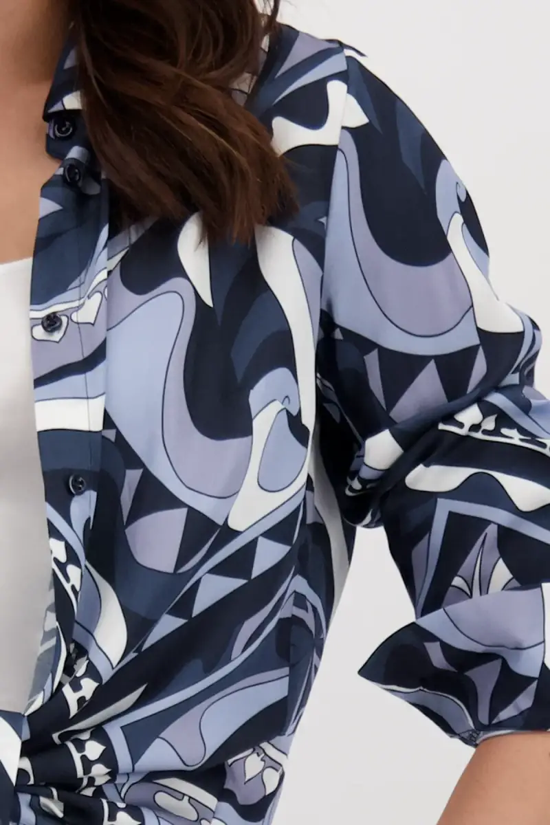 Monari Satin Bluse mit Ornamentmuster Black Friday Preise