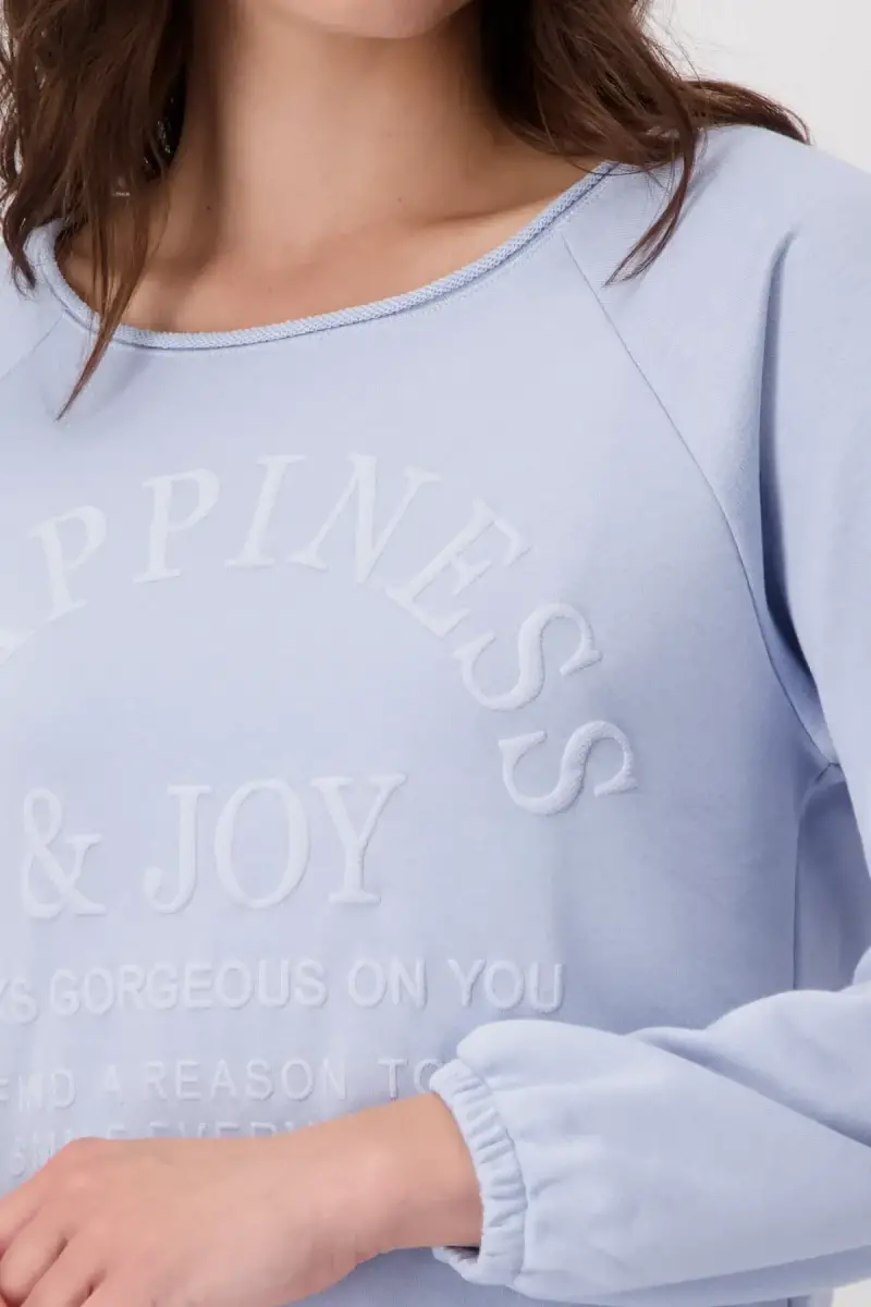 Monari Sweatshirt mit toniger Schrift 2025