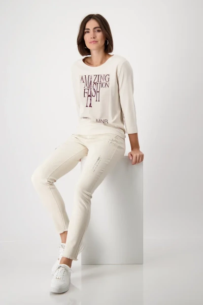 Monari Shirt mit High Heels Print Online