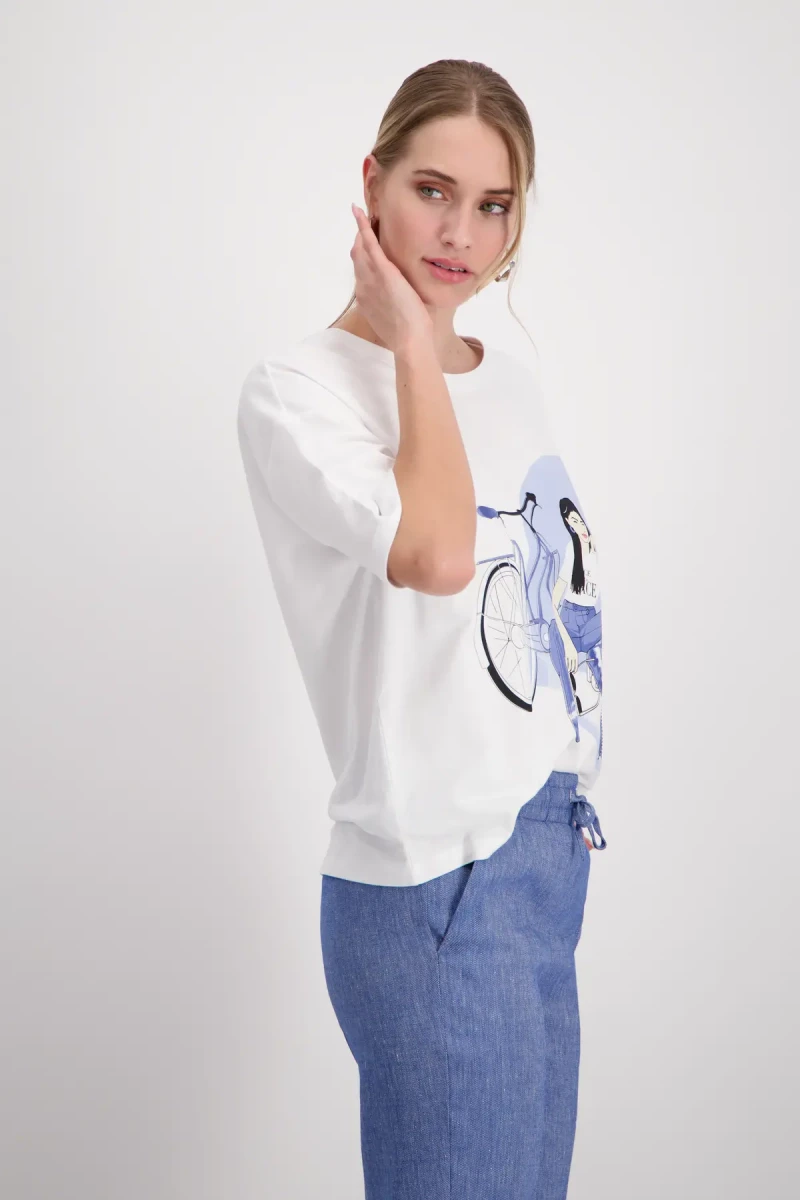 Monari T-Shirt mit Frauen Zeichnung im Angebot