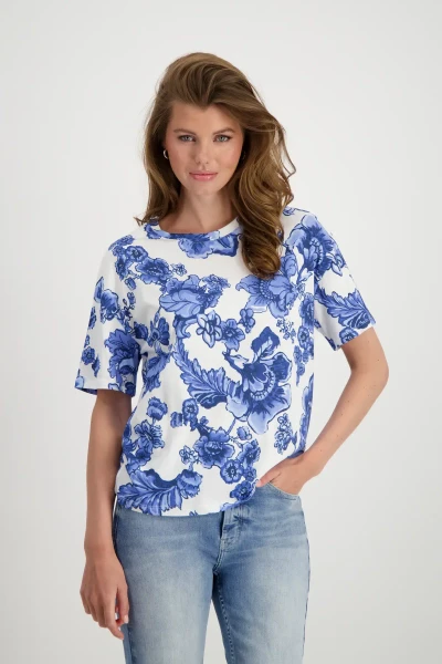Monari T-Shirt mit Denim Print Fabrik Onlineshop
