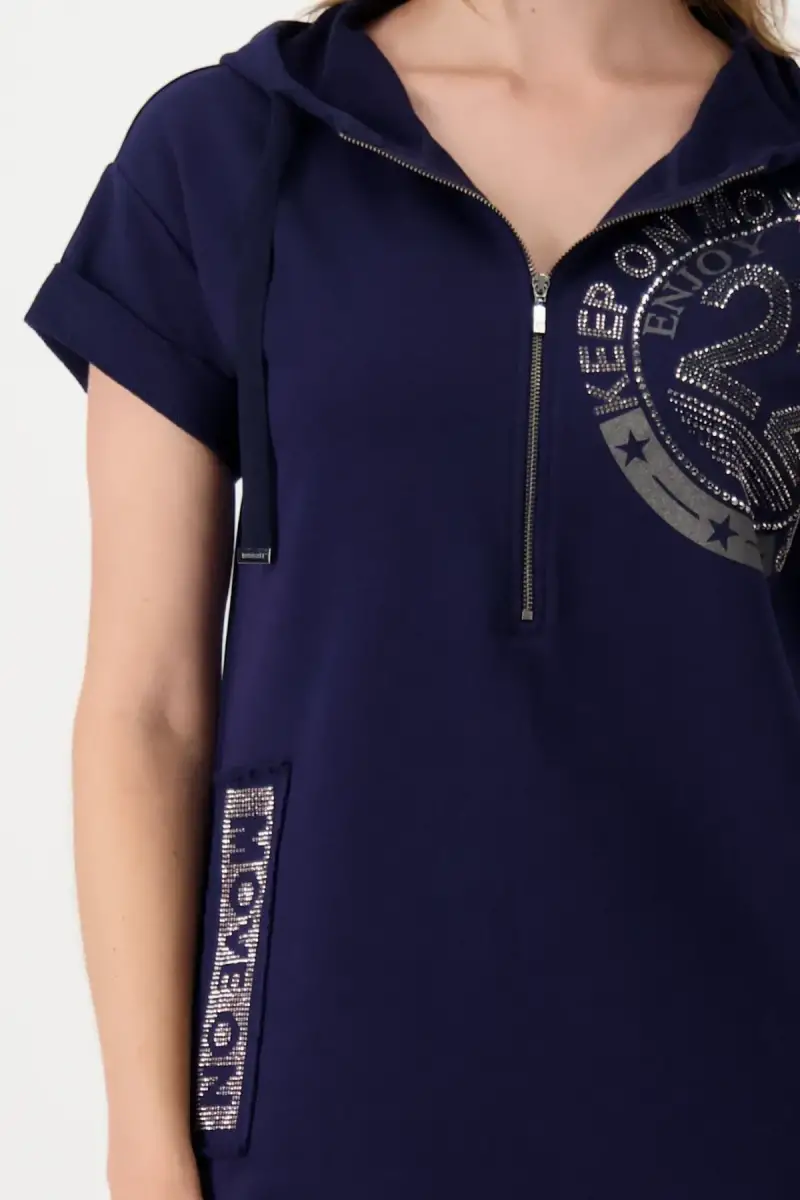Monari Sweatkleid mit Kapuze Fabrikpreis