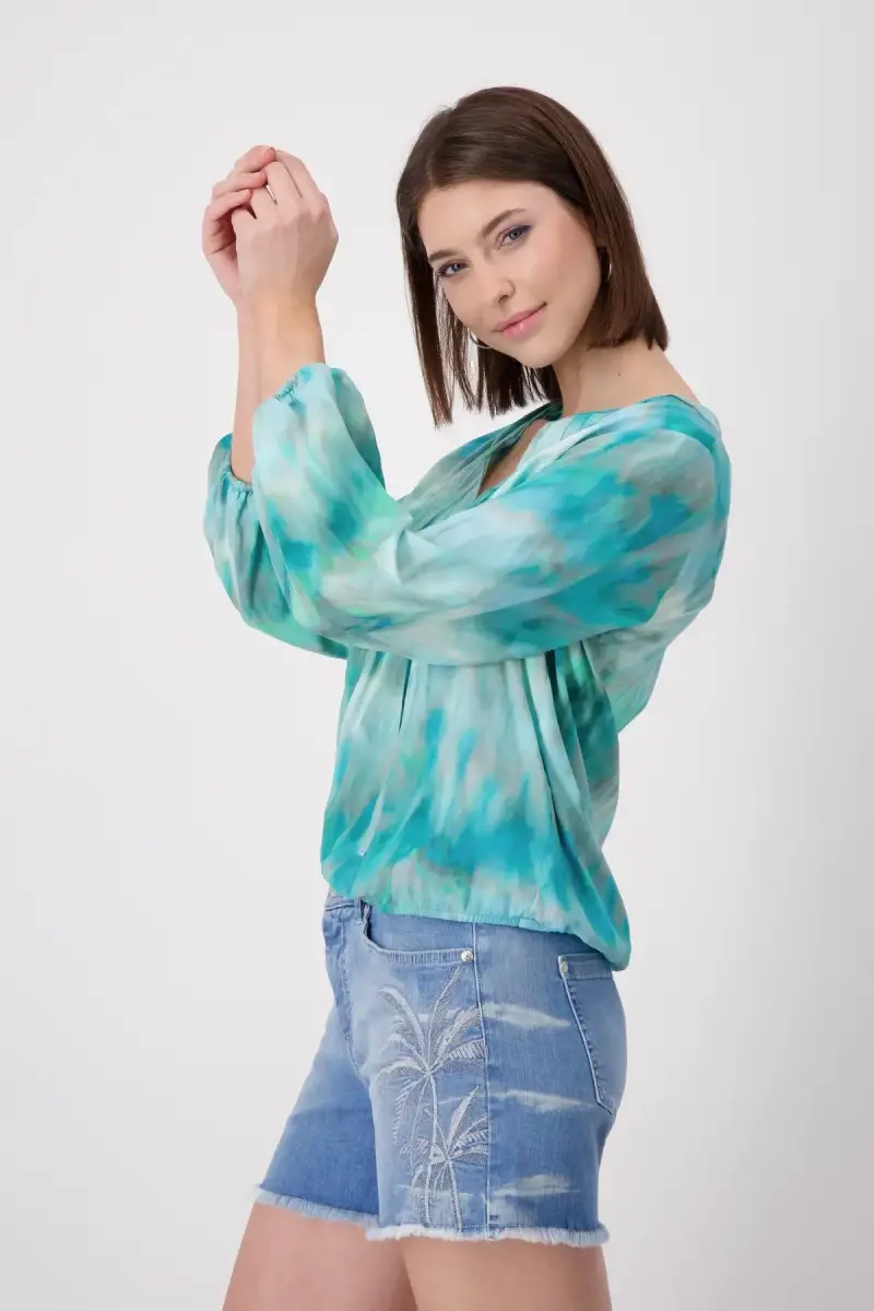 Monari Luftige Bluse mit Batikmuster Begrenztes Angebot