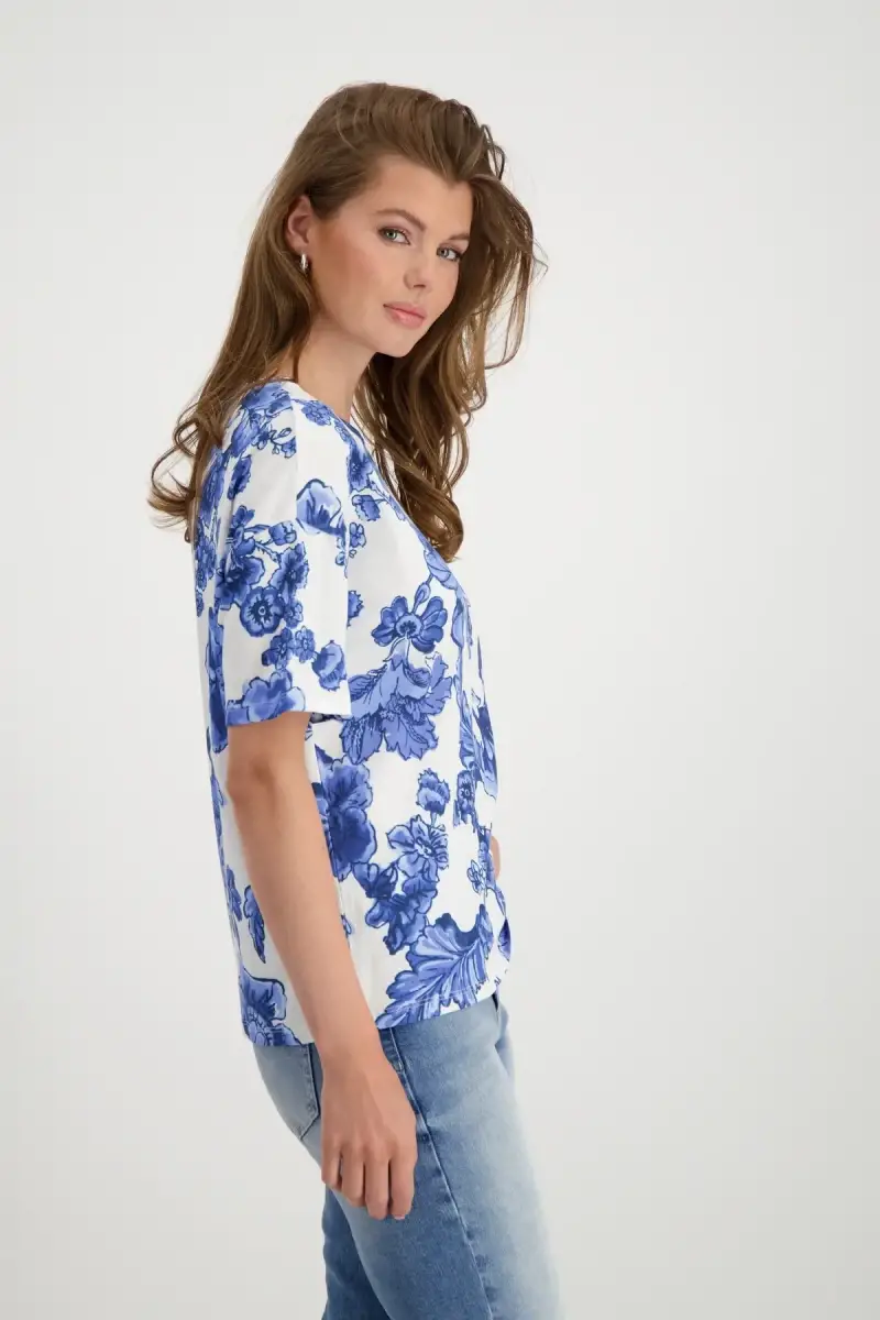 Monari T Shirt mit Blumen Online Outlet