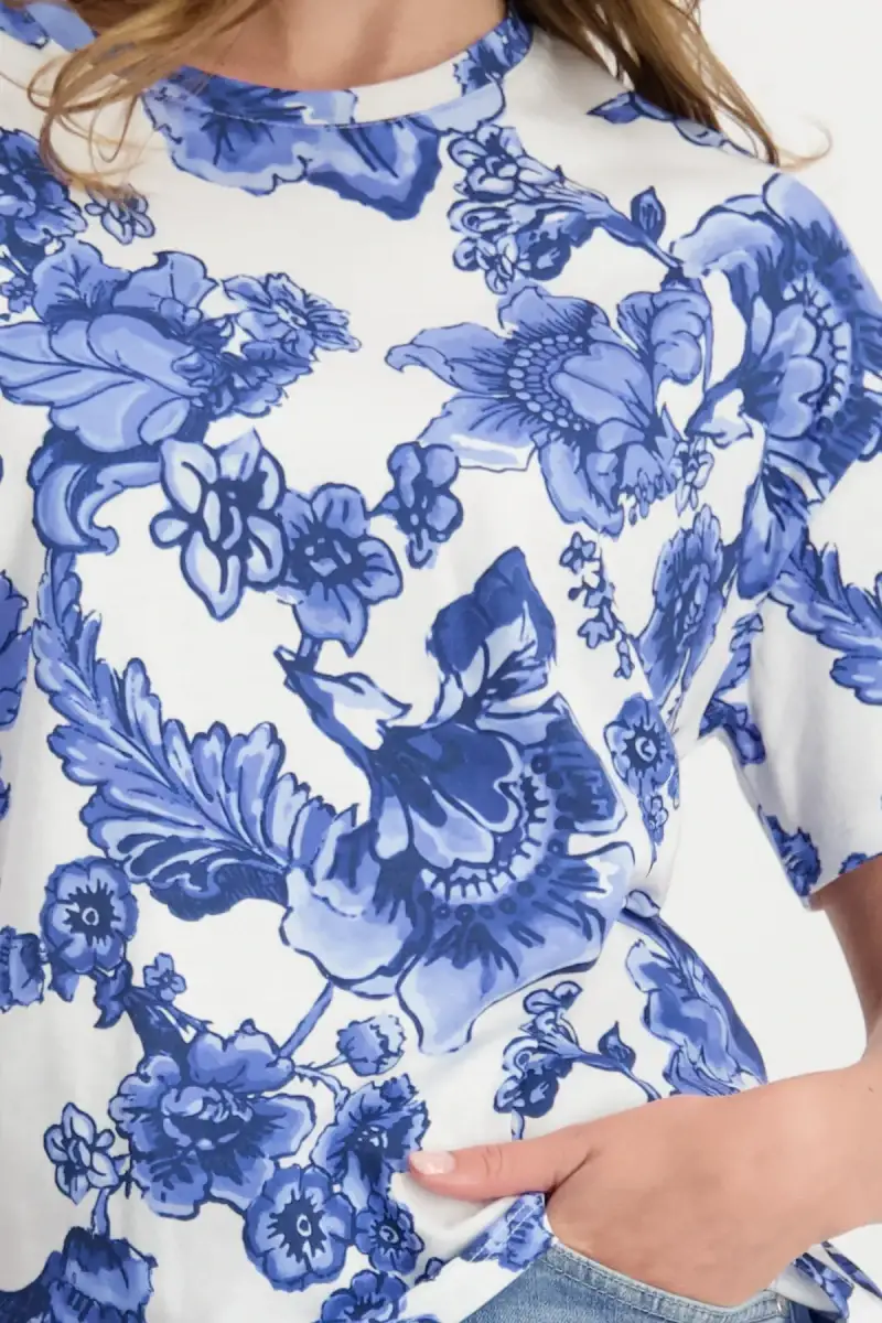 Monari T Shirt mit Blumen Online Outlet