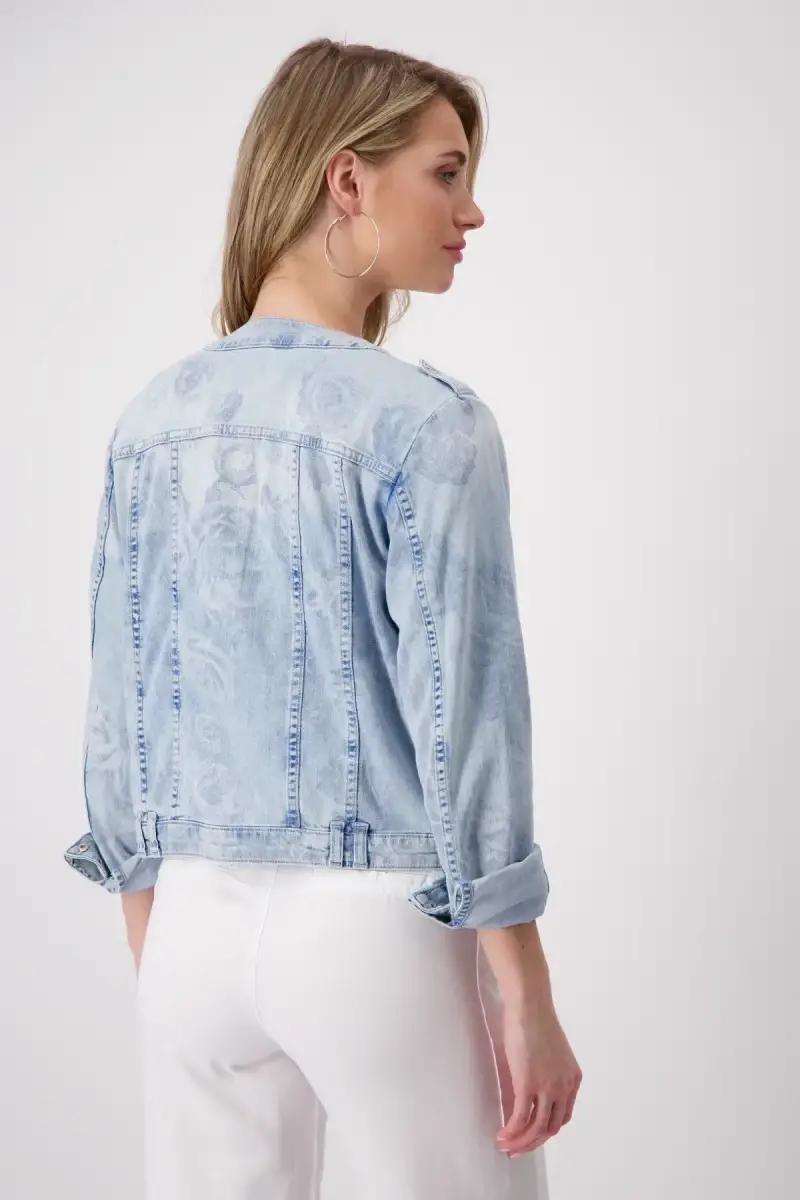 Monari Jeansjacke mit Blumenmuster Räumungsverkauf