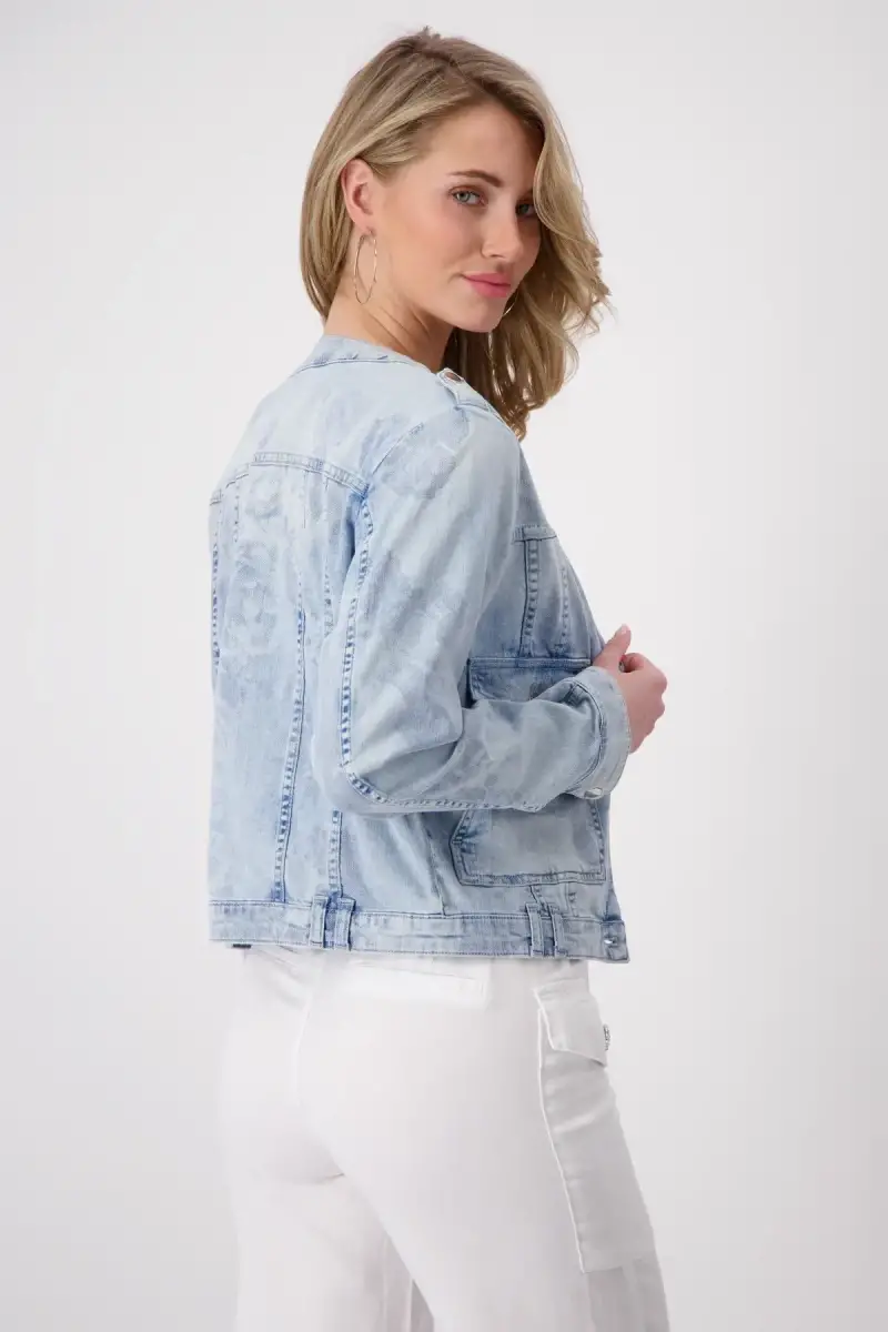 Monari Jeansjacke mit Blumenmuster Räumungsverkauf