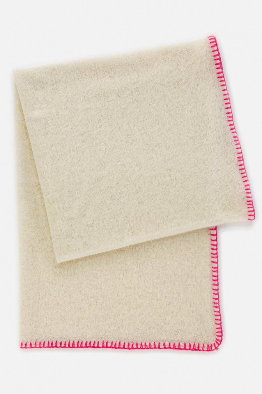 Mouleta Cashmere Schal | Colored Embroidery Border Im Verkauf
