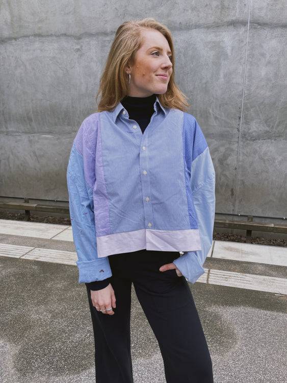 Nonoi Studio Blouson // Hellblau + Flieder // Onesize Kostenloser Versand international