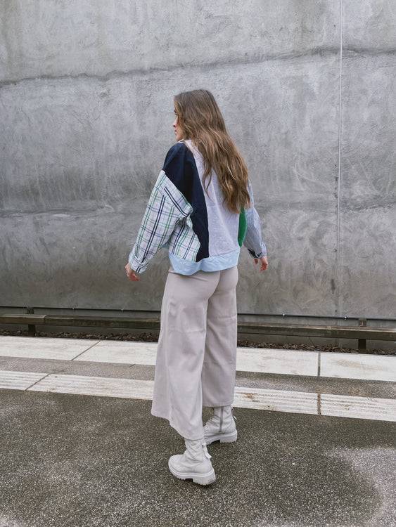 Nonoi Studio Blouson // Grün + Hellblau // Onesize Fabrikladen