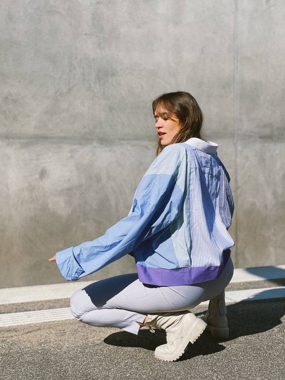 Nonoi Studio Blouson // Blau + Lila // Onesize Black Friday Preise