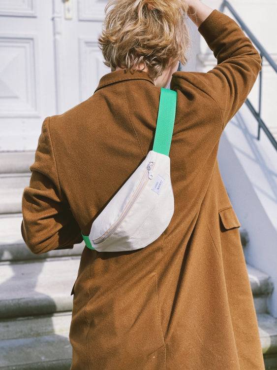 Nonoi Studio Bauchtasche BONNIE // Creme + Grün Begrenztes Angebot