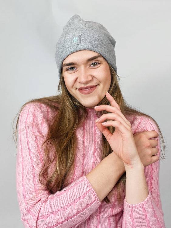 Nonoi Studio GRAUE MÜTZE "AUCKLAND" AUS KASCHMIR // UNISEX Muttertagsangebot