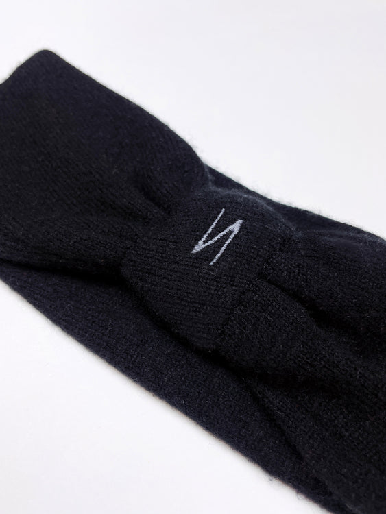 Nonoi Studio STIRNBAND "BROCKEN" SCHWARZ // WOLLE + KASCHMIR Blitzangebot