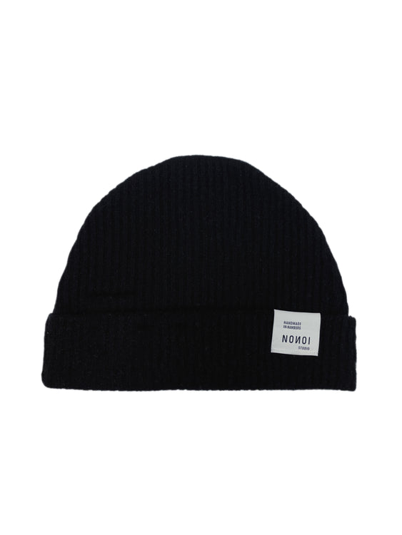 Nonoi Studio SCHWARZE MÜTZE "NERA" AUS KASCHMIR // UNISEX Super Rabatt