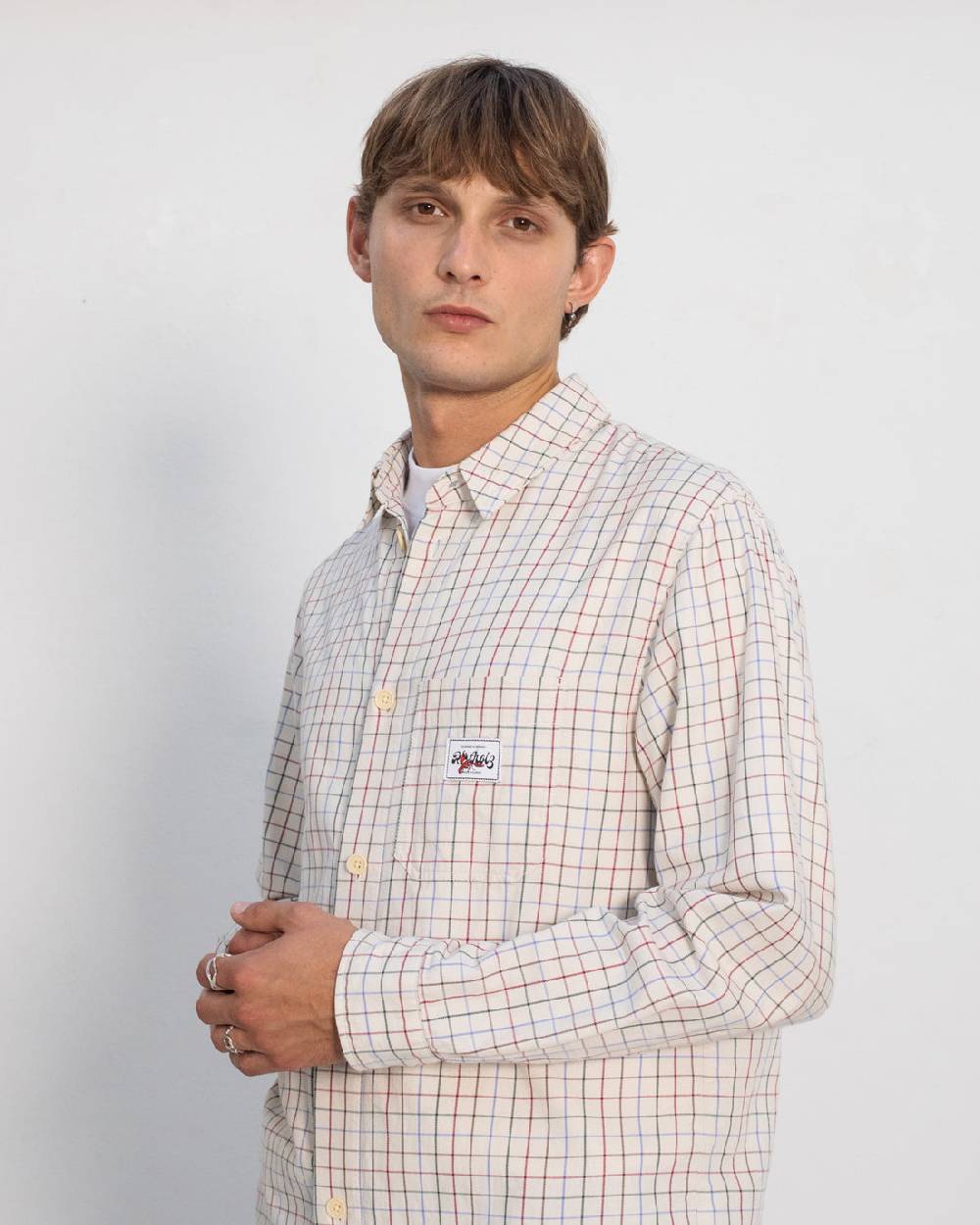 Rotholz Kariertes Hemd Bio Baumwolle - Off-White zollfrei