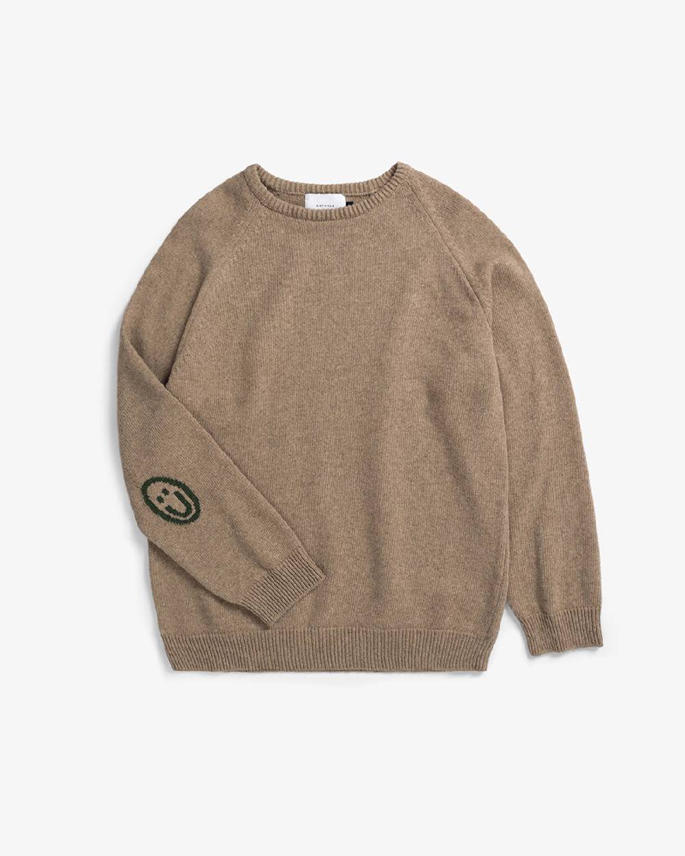 Rotholz Smiley Strickpullover Recycelte Wolle - Beige Outlet