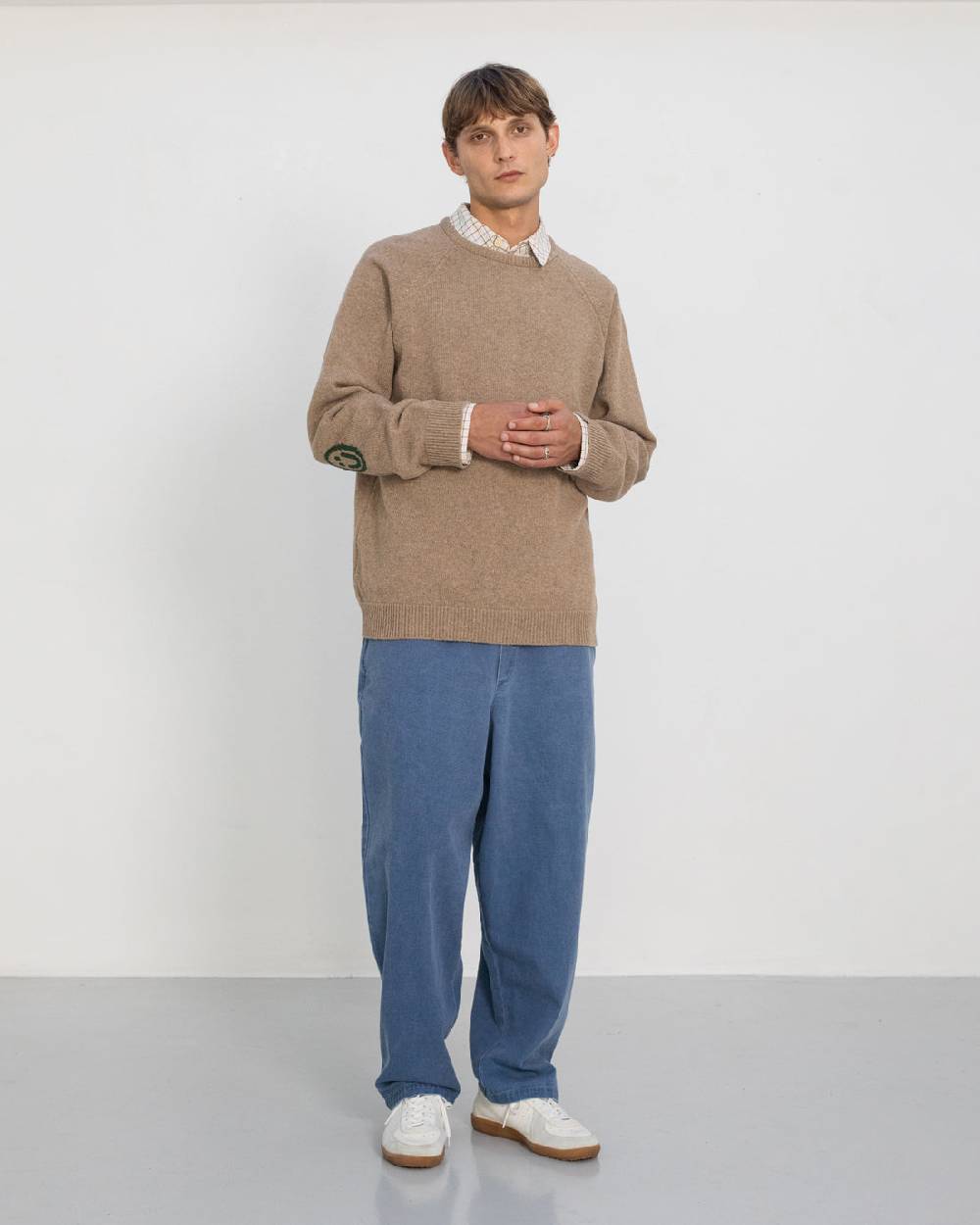Rotholz Smiley Strickpullover Recycelte Wolle - Beige Outlet
