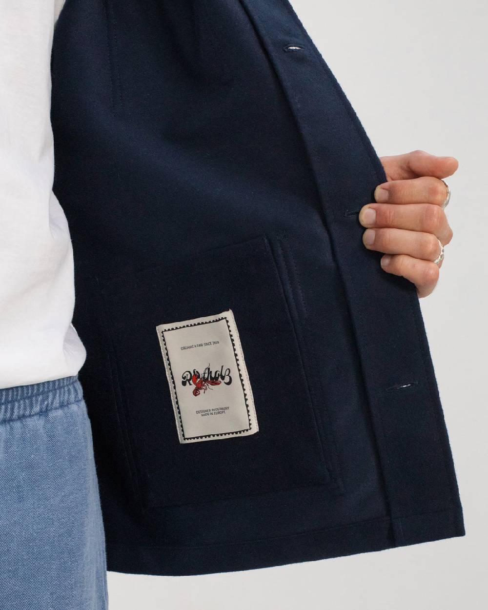Rotholz Schwere Moleskin Jacke Bio Baumwolle - Blau Günstiger Verkauf