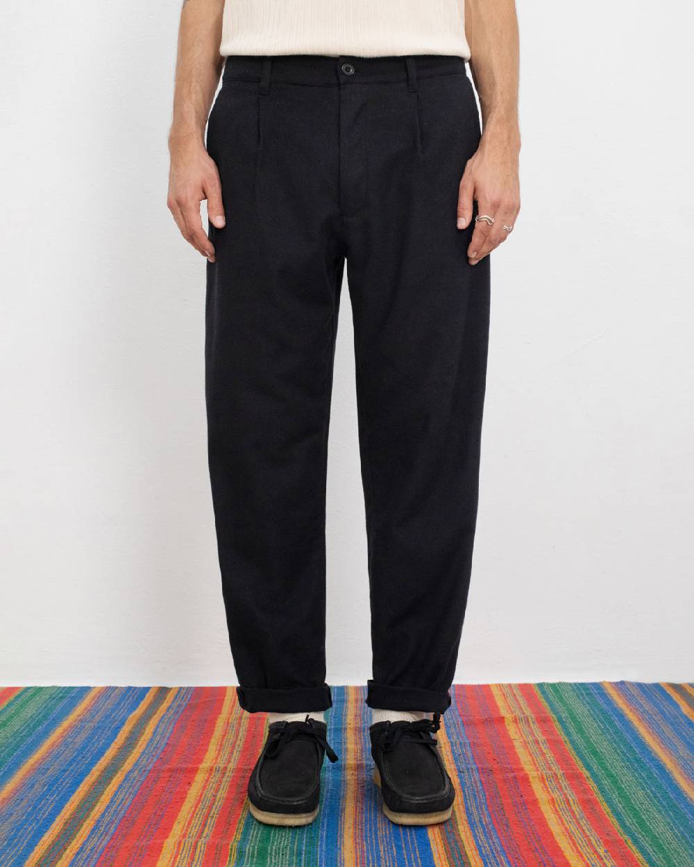 Rotholz Everyday Flanell Hose Bio Baumwolle - Schwarz Fabrik Onlineshop