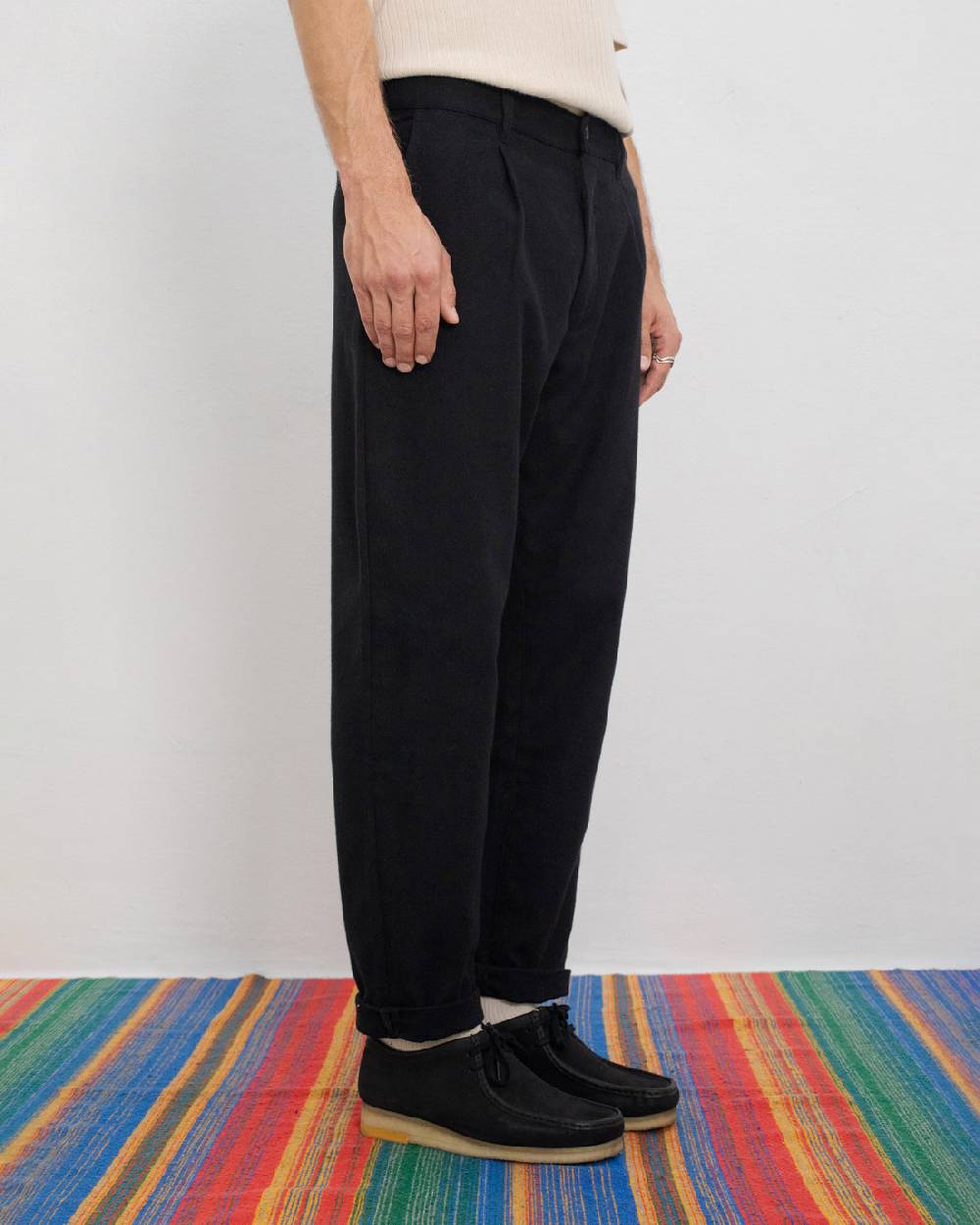 Rotholz Everyday Flanell Hose Bio Baumwolle - Schwarz Fabrik Onlineshop