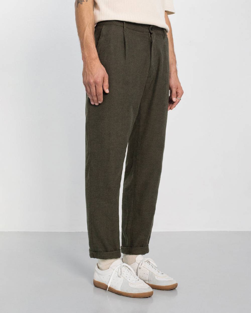Rotholz Everyday Flanell Hose Bio Baumwolle - Grün Fabrikpreis