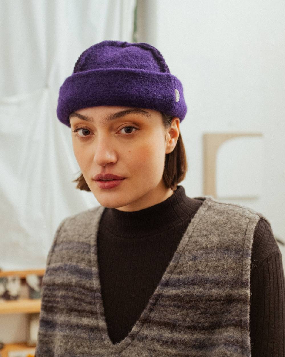 Rotholz Toque Bio Wollmischung - Lila Günstig kaufen