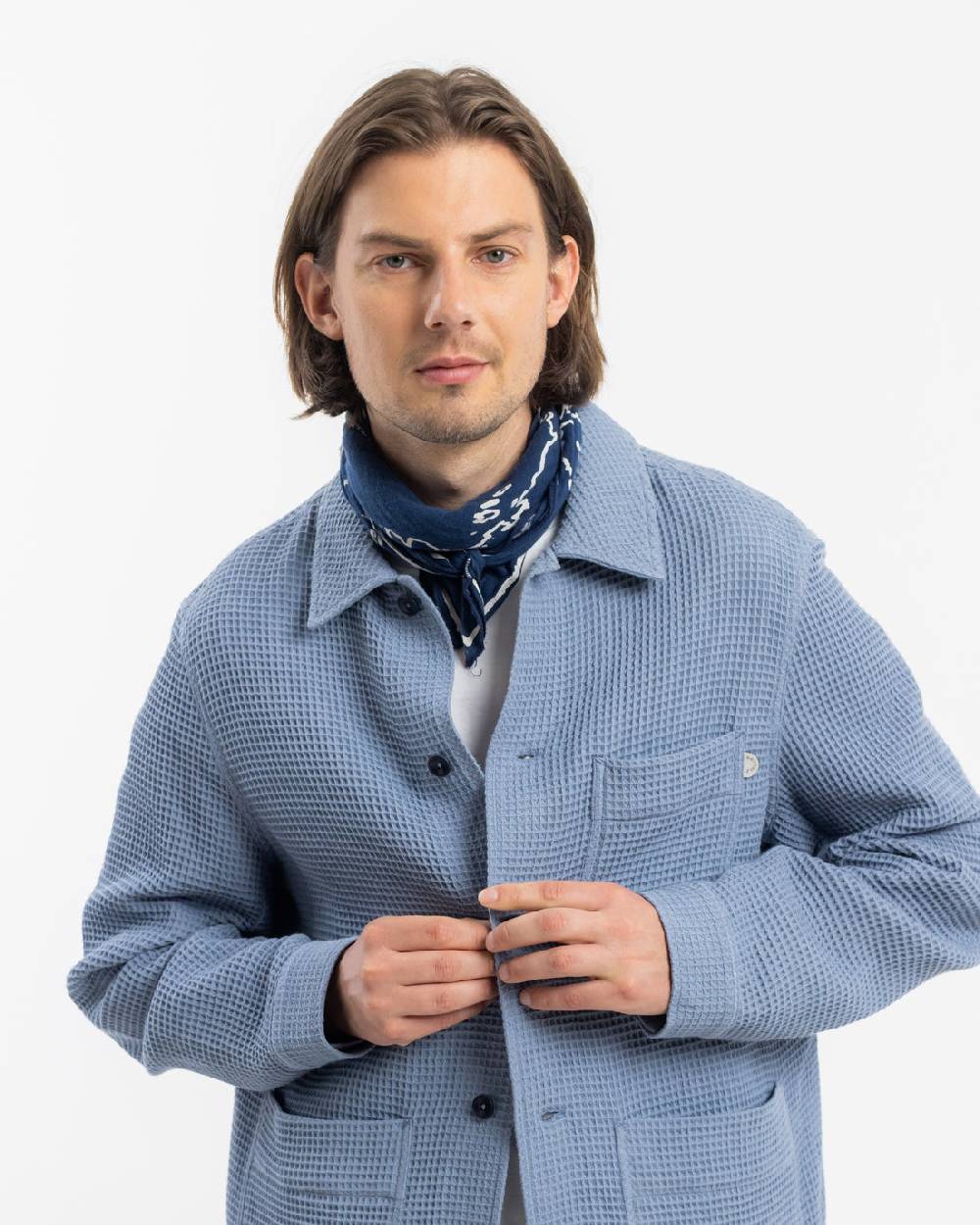 Rotholz Workwear Jacke Waffle Cotton - Hellblau Cyber Monday