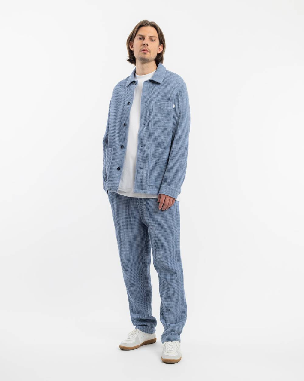 Rotholz Workwear Jacke Waffle Cotton - Hellblau Cyber Monday
