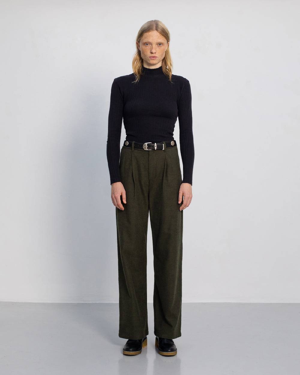 Rotholz High Waist Flanell Hose Bio Baumwolle - Moosgrün Osterangebot