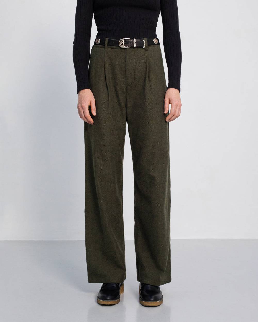 Rotholz High Waist Flanell Hose Bio Baumwolle - Moosgrün Osterangebot
