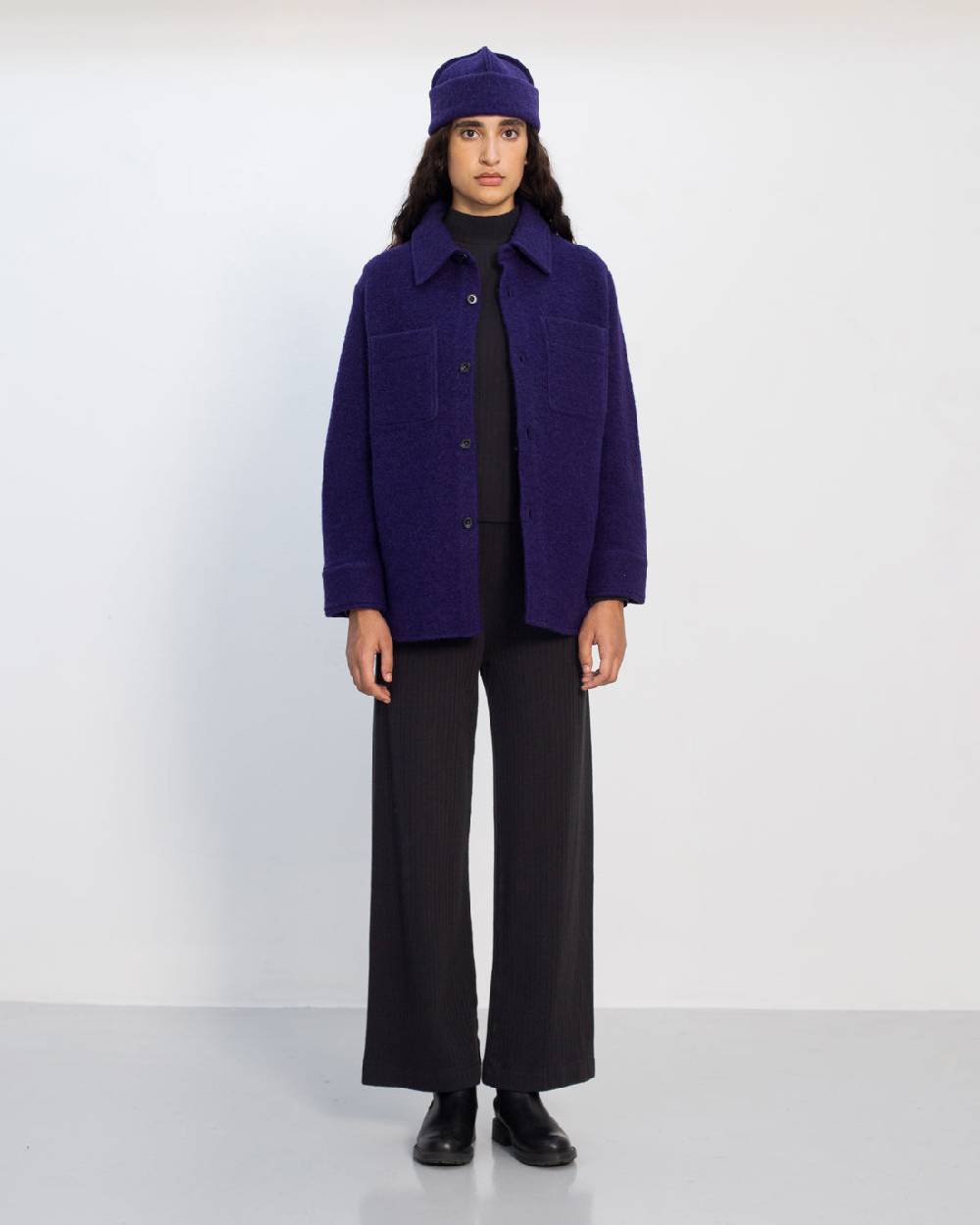 Rotholz Dickes Overshirt Bio Wollmischung - Lila Muttertagsangebot