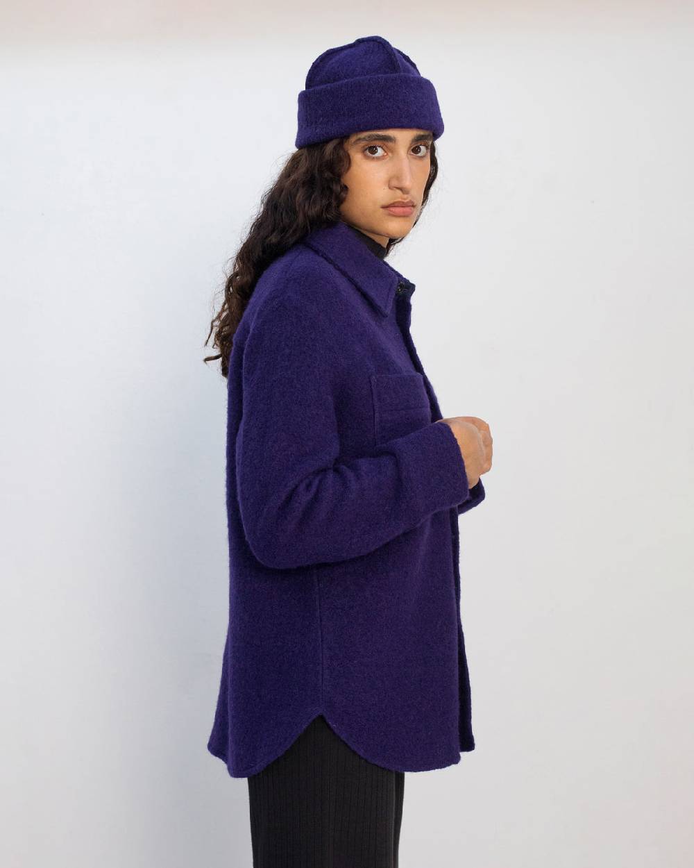 Rotholz Dickes Overshirt Bio Wollmischung - Lila Muttertagsangebot