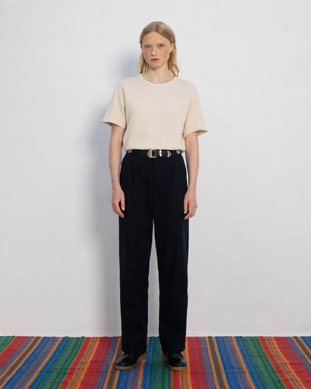 Rotholz High Waist Flanell Hose Bio Baumwolle - Schwarz Heißer Verkauf