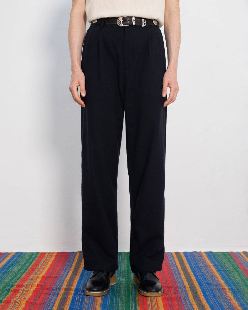 Rotholz High Waist Flanell Hose Bio Baumwolle - Schwarz Heißer Verkauf
