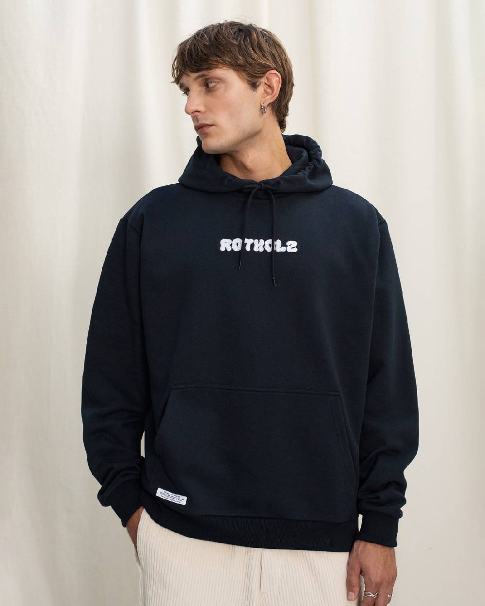 Rotholz Logo Hoodie Bio Baumwolle - Schwarz Bestseller