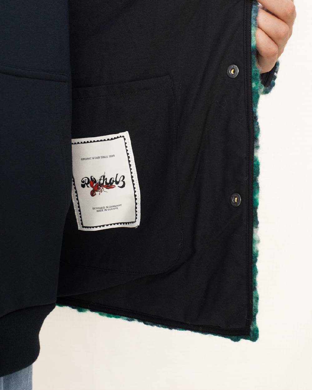 Rotholz Schwere Sherpa Jacke Bio Wollmischung - Multi Räumungsverkauf