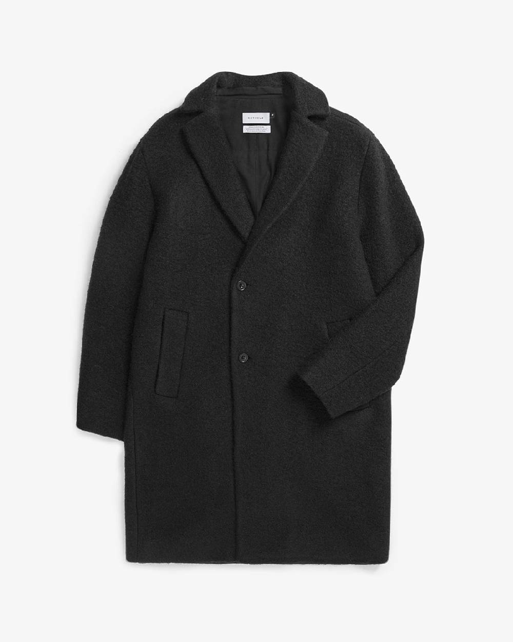 Rotholz Mantel Bio Wollmischung - Schwarz VIP-Rabatte