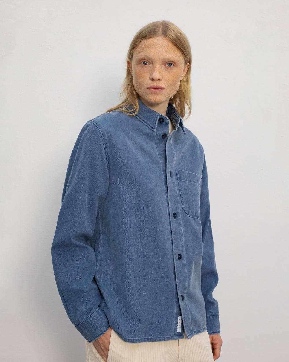 Rotholz Denim Hemd Recycelte Baumwolle - Blau Letzte 3 Tage